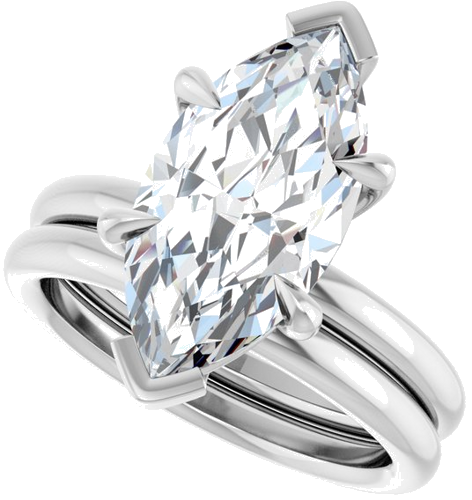 Sužadėtuvių Žiedas „Claw-Prong Solitaire“ 14k white gold Marquise 16mm x 8mm (10)