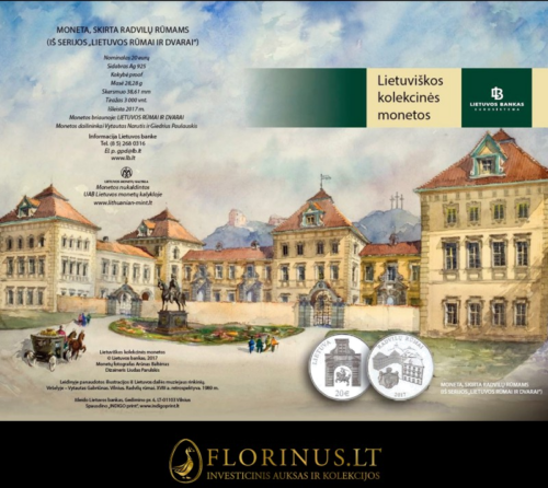 2017 Radvilų Rūmai Lietuva 20 eurų sidabrinė moneta (3)