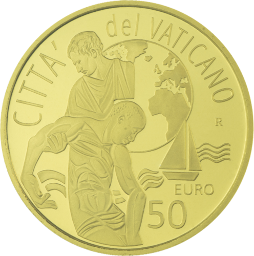 2023 Vatikanas Pranciškaus herbas Proof rinkinys su 50 eurų auksinė moneta (2)