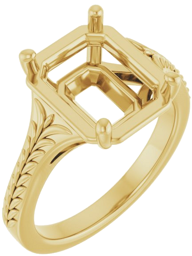Sužadėtuvių Žiedas „Solitaire“ 14k yellow gold Emerald 10mm x 8mm (1)