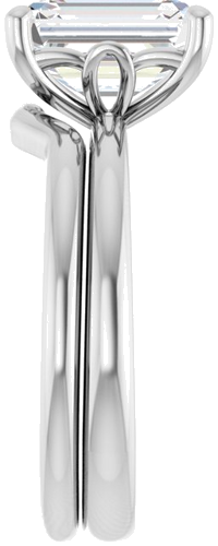 Sužadėtuvių Žiedas „Solitaire“ 585 Baltojo Aukso Emerald 9mm x 7mm (9)