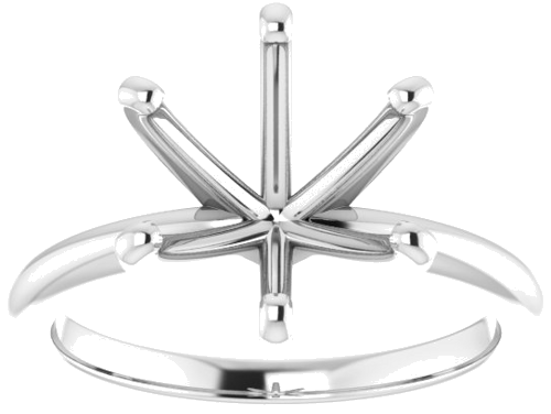 Platinum  10 mm Round Solitaire Engagement Ring Mounting (3)