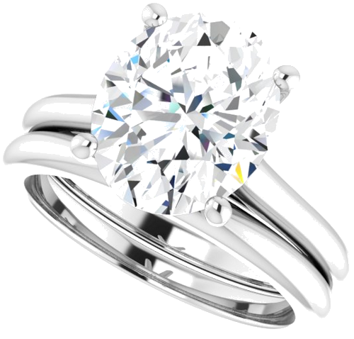 Sužadėtuvių Žiedas „Accented“ 950 Platinos Oval 11mm x 9mm (10)