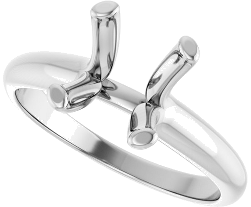 14K White 10x8 mm Oval Solitaire Engagement Ring Mounting (5)