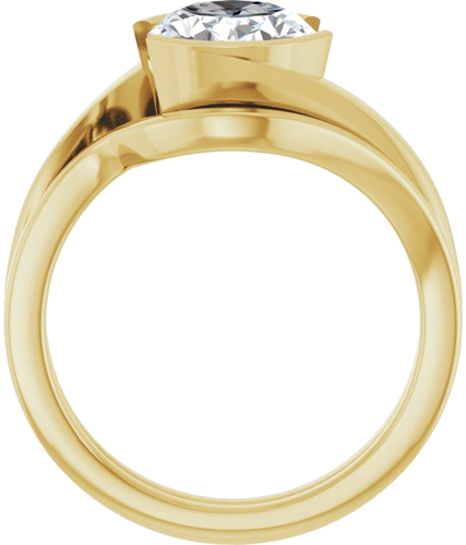 Sužadėtuvių Žiedas „Half-Bezel Solitaire“ 14k yellow gold Oval 10mm x 8mm (7)