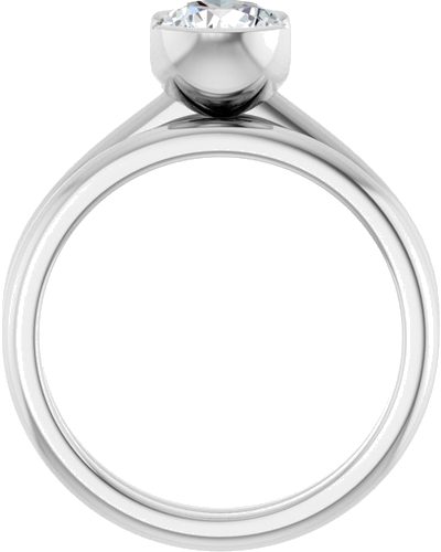 Sužadėtuvių Žiedas „Half-Bezel“ 14k white gold Round 6.5mm (7)