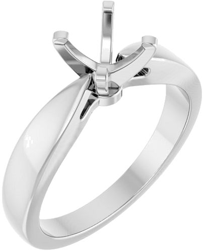 14K White 6.5 mm Round Solitaire Engagement Ring Mounting (1)