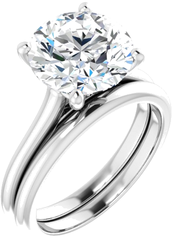 14K X1 White 10 mm Round Solitaire Engagement Ring Mounting (6)