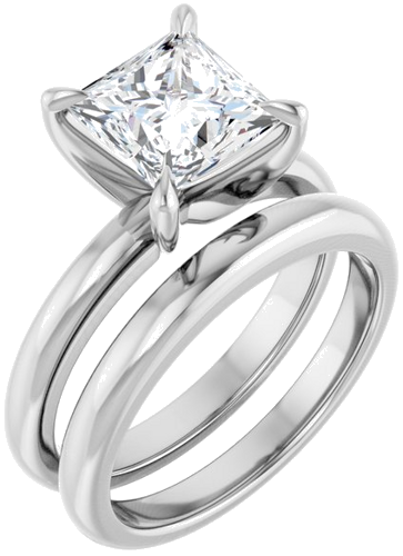 Sužadėtuvių Žiedas „Solitaire“ 950 Platinos Square 7mm (6)