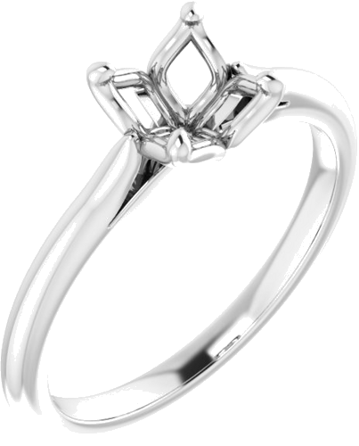 Sužadėtuvių Žiedas „Solitaire“ 585 Baltojo Aukso Square 5mm (1)