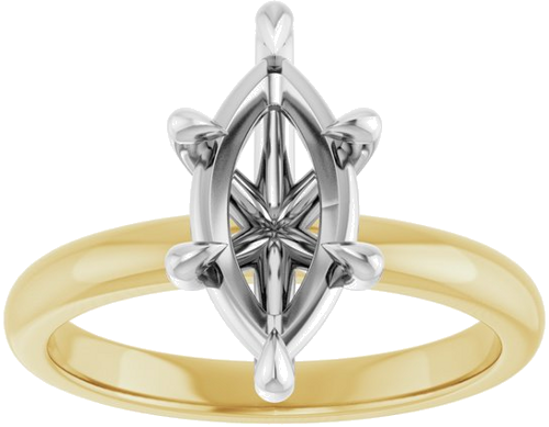 Sužadėtuvių Žiedas „Claw-Prong“ 14k yellow/white gold Marquise 12mm x 6mm (3)