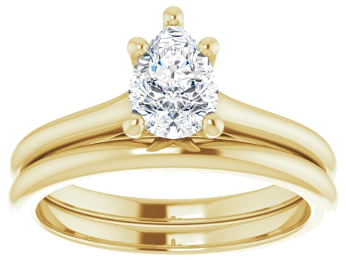 Sužadėtuvių Žiedas „Solitaire“ 585 Geltonojo Aukso Pear Shape 7mm x 5mm (8)
