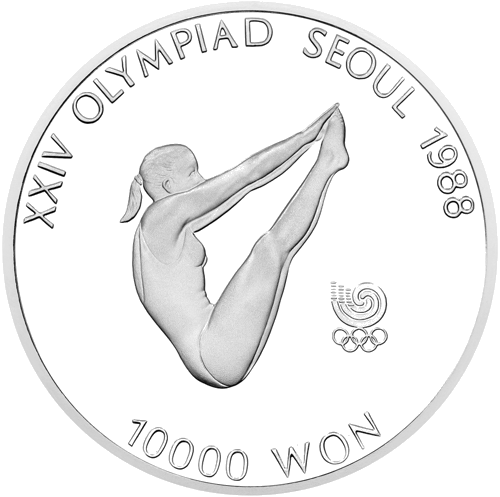 10 000 vonu sudraba monēta, 1988. gada Seulas vasaras olimpiskās spēles, Dienvidkoreja (1)
