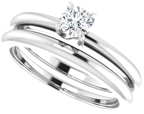 14K White 4.1 mm Round Solitaire Engagement Ring Mounting (10)