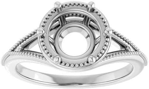 Sužadėtuvių Žiedas „Solitaire“ 14k white gold Round 8.2mm (3)