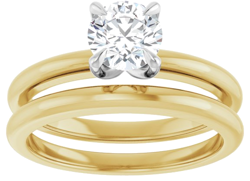 Sužadėtuvių Žiedas „Solitaire“ 585 Baltojo Ir Geltonojo Aukso Round 5.8mm (8)