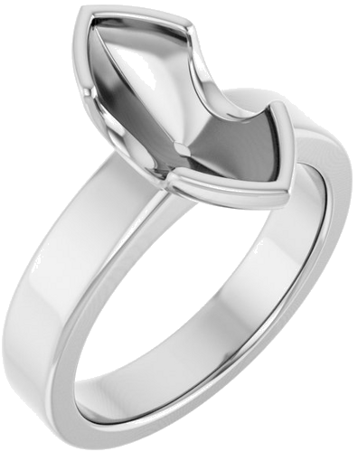 Sužadėtuvių Žiedas „Half-Bezel Solitaire“ 10k white gold Marquise 13mm x 6.5mm (1)