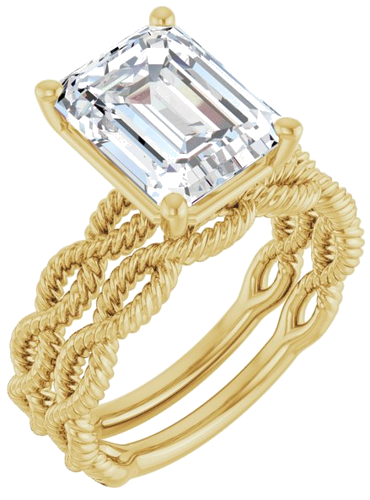 Sužadėtuvių Žiedas „Solitaire Infinity-Inspired“ 14k yellow gold Emerald 10mm x 8mm (6)