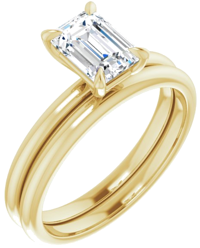 Sužadėtuvių Žiedas „Solitaire“ 417 Geltonojo Aukso Emerald 7mm x 5mm (6)