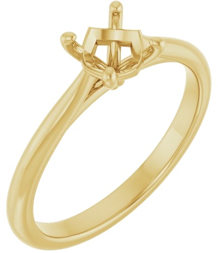 Sužadėtuvių Žiedas „Solitaire“ 585 Geltonojo Aukso Round 5.8mm (1)