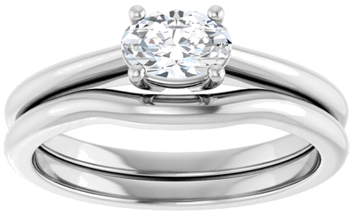 Sužadėtuvių Žiedas „Solitaire“ 14k white gold Oval 6mm x 4mm (8)
