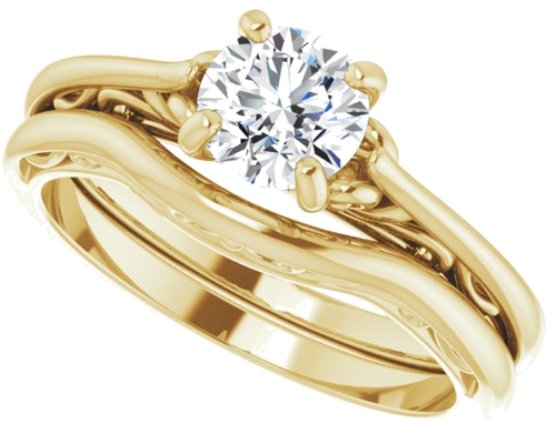 14K Yellow 5.8 mm Round Engagement Ring Mounting (15)