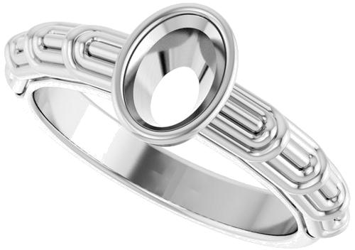 Sužadėtuvių Žiedas „Solitaire“ 585 Baltojo Aukso Oval 7mm x 5mm (5)