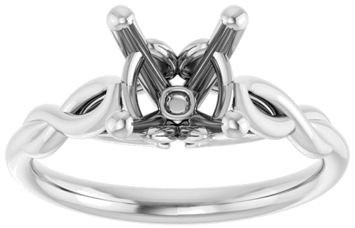 Sužadėtuvių Žiedas „Solitaire Sculptural“ 14k white gold Cushion 7mm (3)