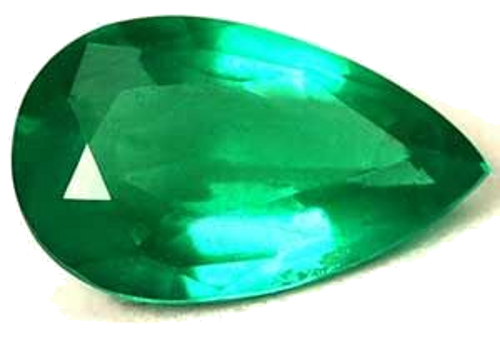 0.64 carat GREEN Pear Smaragdas (1)