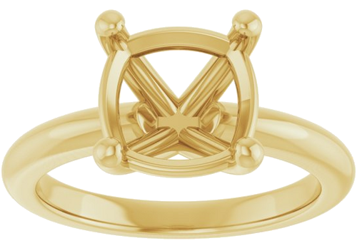 Sužadėtuvių Žiedas 14k yellow gold Cushion 9mm (3)