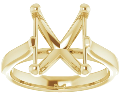 14K Yellow 11x9 mm Emerald Engagement Ring Mounting (3)