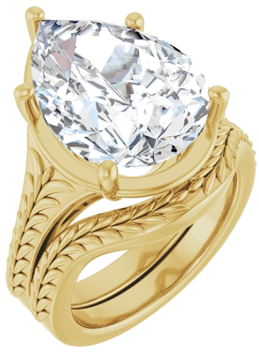 Sužadėtuvių Žiedas „Solitaire“ 14k yellow gold Pear 16mm x 12mm (6)
