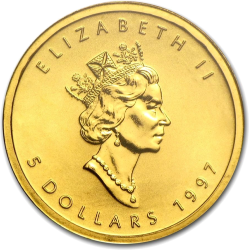 1/10 oz Klevo lapas Kanada auksinė moneta Mix metai (2)