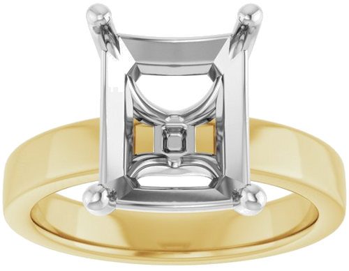 Sužadėtuvių Žiedas „Solitaire“ 14k yellow/white gold Emerald 11mm x 9mm (3)