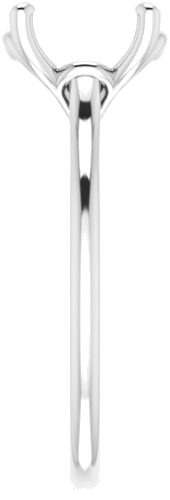 14K White  8 mm Cushion Solitaire Engagement Ring Mounting (4)