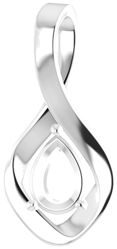 Pakabukas „Infinity-Inspired“ 585 Baltojo Aukso Pear Shape 7mm x 5mm (1)