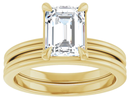 Sužadėtuvių Žiedas „Claw-Prong Solitaire“ 14k yellow gold Emerald 8mm x 6mm (8)