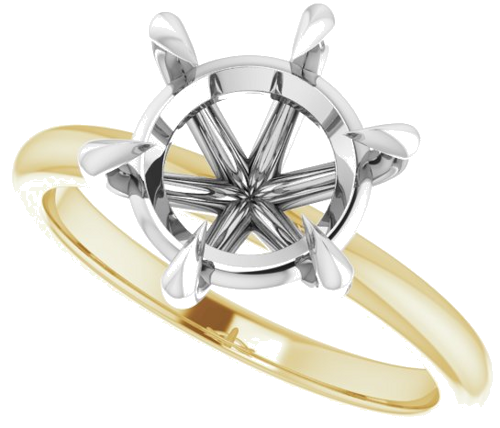 Sužadėtuvių Žiedas „Claw-Prong“ 14k yellow/white gold Round 9.4mm (5)