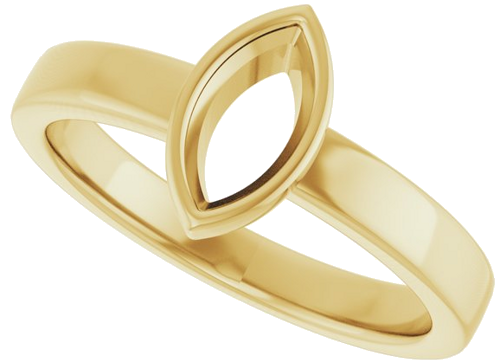 14K Yellow 8x4 mm Marquise Solitaire Engagement Ring Mounting (5)