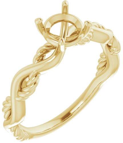 Sužadėtuvių Žiedas „Infinity-Inspired“ 585 Geltonojo Aukso Round 6mm (1)