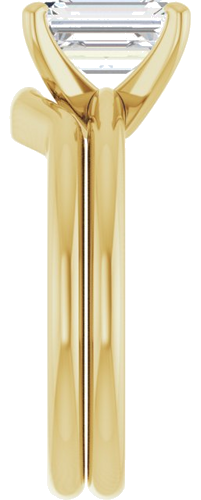 14K Yellow  8x6 mm Emerald Solitaire Engagement Ring Mounting (9)