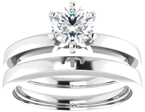 Sterling Silver 5.5 mm Round Solitaire Engagement Ring Mounting (8)