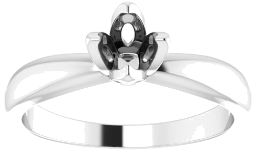 14K White 4.8-5.7 mm Round 4-Prong Tulipset® Solitaire Engagement Ring Mounting (3)