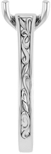 Sužadėtuvių Žiedas „Solitaire Scroll“ 14k white gold Square 6.5mm (4)
