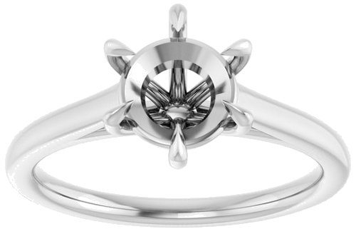 Sužadėtuvių Žiedas „Claw-Pong“ 14k white gold Round 7.4mm (3)