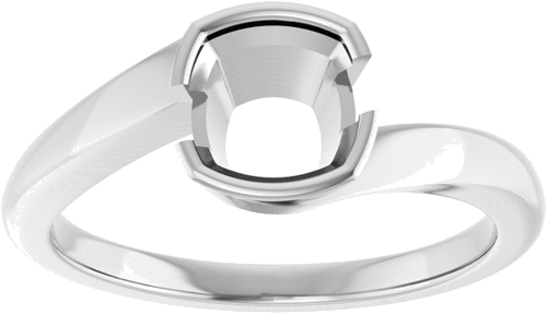 Sužadėtuvių Žiedas „Half-Bezel Solitaire“ 950 Platinos Cushion 6mm (3)