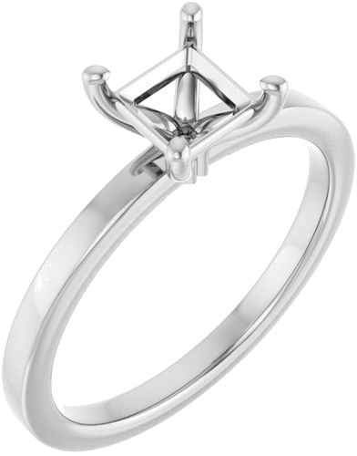 Sužadėtuvių Žiedas „Solitaire“ 950 Platinos Square 5mm (1)