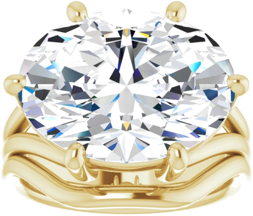 14K Yellow  16x12 mm Oval Solitaire Engagement Ring Mounting (8)