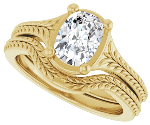 Sužadėtuvių Žiedas „Solitaire“ 14k yellow gold Elongated Cushion 7.5mm x 5.5mm (10)
