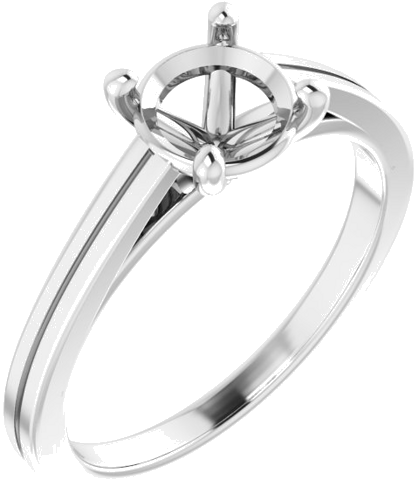 Sužadėtuvių Žiedas „Solitaire“ 14k white gold Round 6.5mm (1)